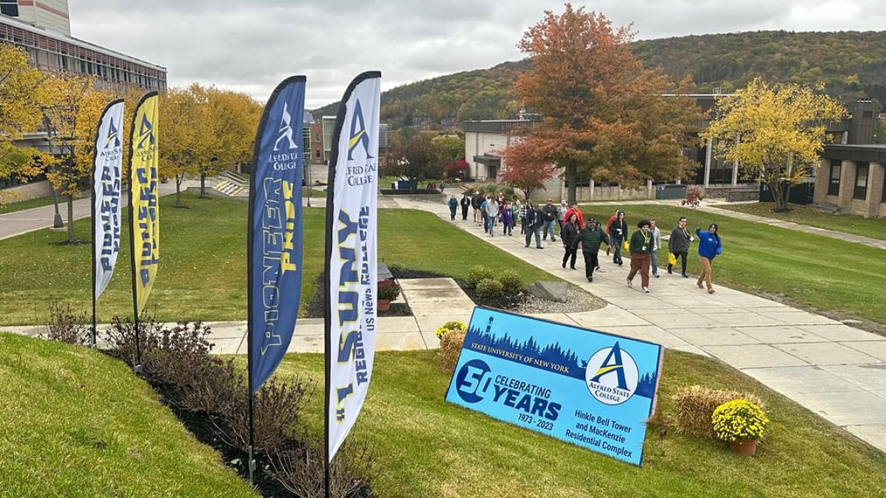 Families take a tour during a recent open house