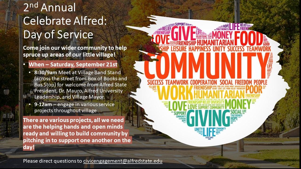 2nd Annual Celebrate Alfred: Day of Service - September 21st 