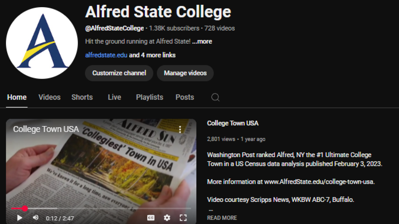 YouTube cover page