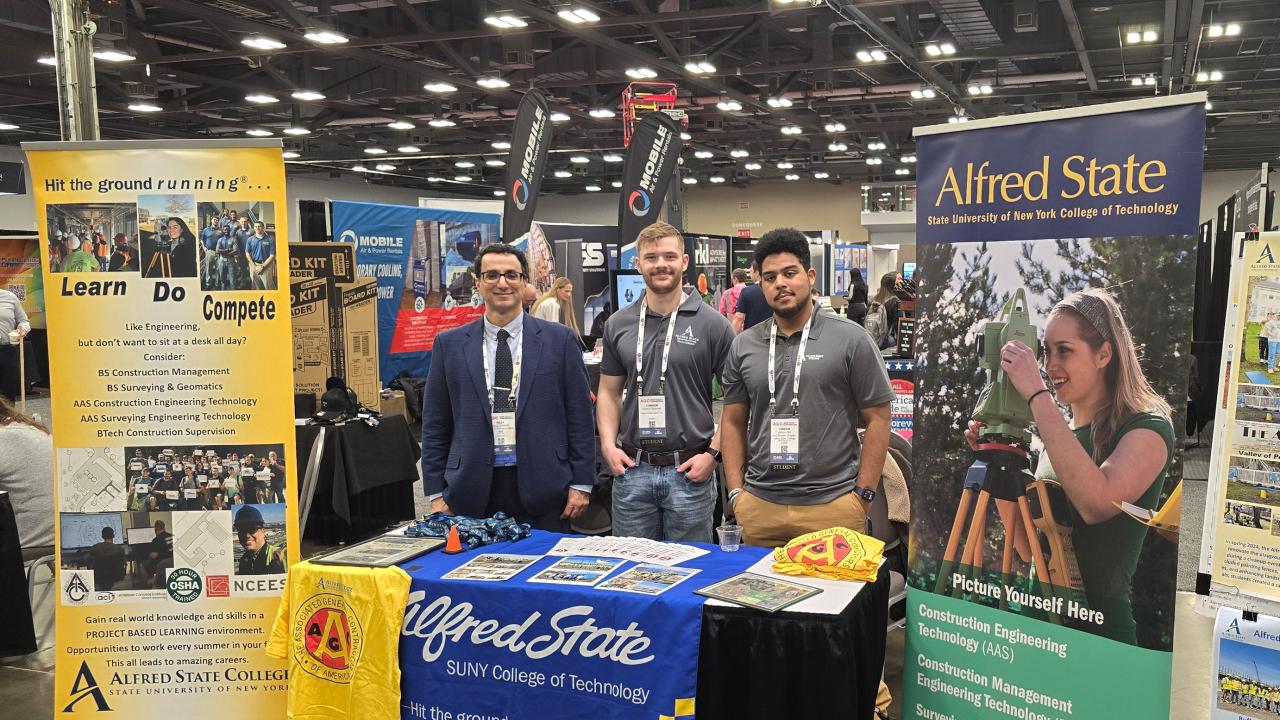 students interact at a convention