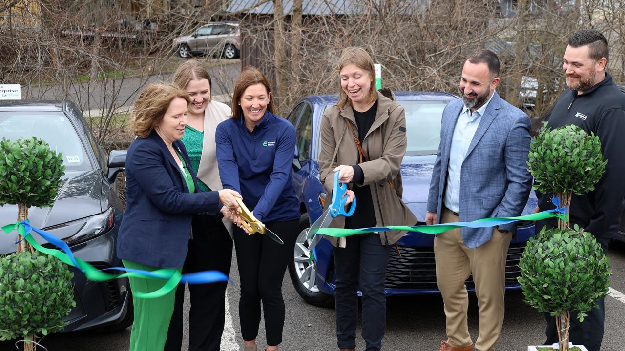 Ribbon cutting for new car share program