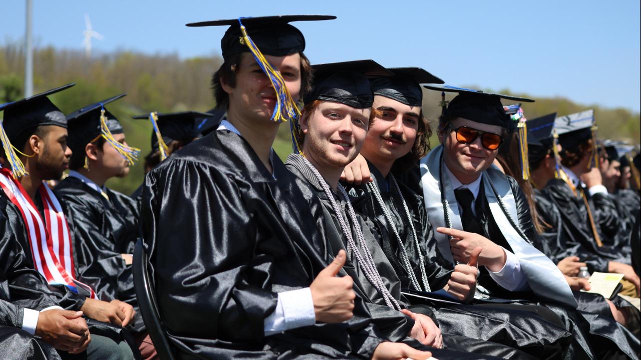 students at graduation