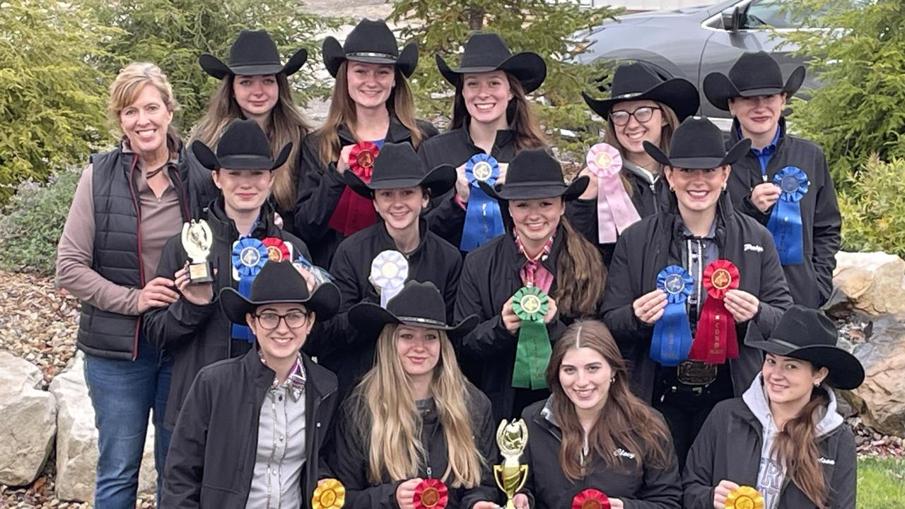 Western Equestrian team with awards