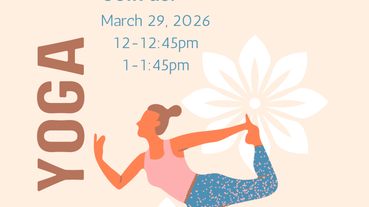 A flyer for the Vet Tech Club's Goat yoga on March 29th at the ASC farm. Classes at 12 and 1pm. 