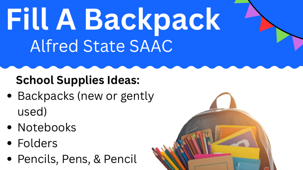 Fill A Backpack Info about items and locations to donate.