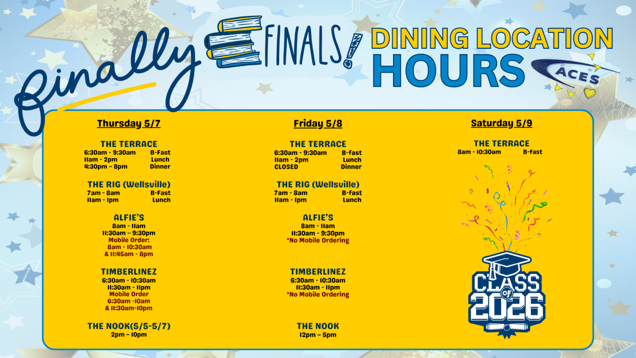 Finals Week - Dining Hours!